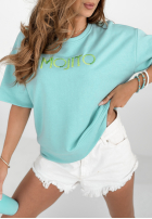 Tricou z haftem Mojito albastru