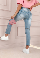 Pantaloni din denim z nadrukami Bright And Cheerful albastre