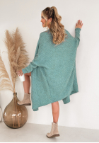 Cardigan oversize Feather Light bleumarin