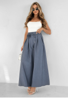 din material textil Pantaloni wide leg z różą Make Me Happier bluemarin