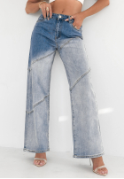 Pantaloni din denim straight Duo Denim albastre