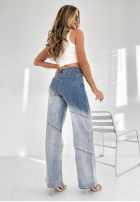 Pantaloni din denim straight Duo Denim albastre