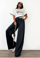 din material textil Pantaloni wide leg La Milla Exclusive negre