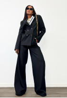 din material textil Pantaloni wide leg La Milla Exclusive negre