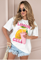 Tricou z nadrukiem Limoncello ecru