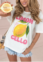 Tricou z nadrukiem Limoncello ecru