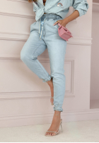 Pantaloni din denim Unless You Do albastru deschis