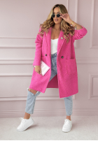 Długi Palton  z kieszeniami Know The Truth fucsia