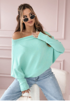 Pulover oversize Found Each Other de culoarea mentei