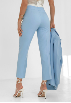 Eleganckie spodnie Pantaloni de tip țigaretă Runway Ready albastru azuriu