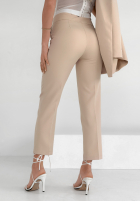 Eleganckie spodnie Pantaloni de tip țigaretă Runway Ready bej