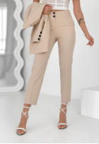 Eleganckie spodnie Pantaloni de tip țigaretă Runway Ready bej