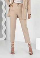 Eleganckie spodnie Pantaloni de tip țigaretă Runway Ready bej