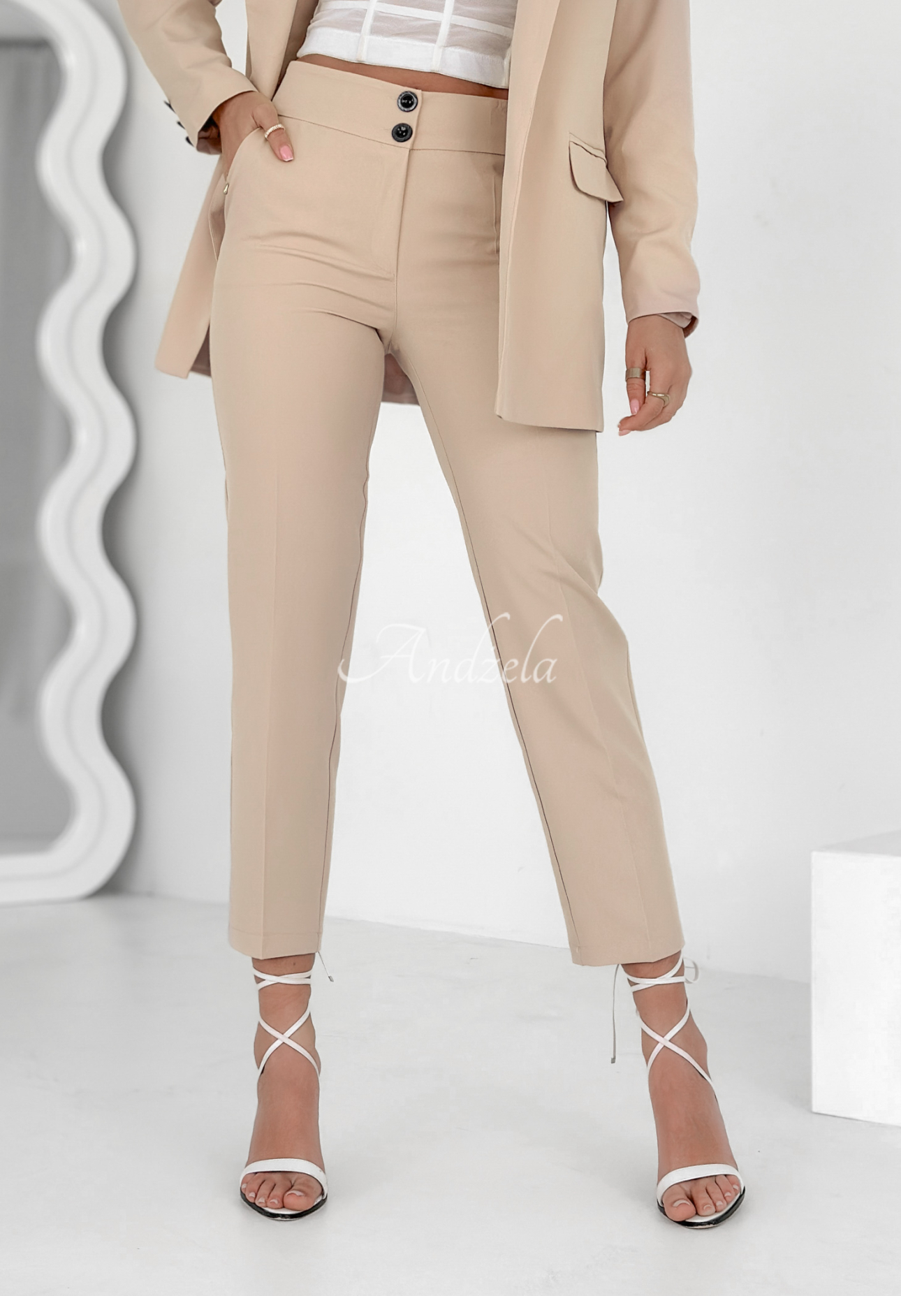 Pantaloni eleganți tip țigaretă Runway Ready