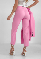 Eleganckie spodnie Pantaloni de tip țigaretă Runway Ready roz deschis