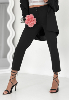 Eleganckie spodnie Pantaloni de tip țigaretă Runway Ready negre