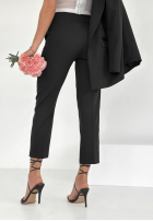 Eleganckie spodnie Pantaloni de tip țigaretă Runway Ready negre