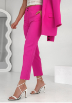 Eleganckie spodnie Pantaloni de tip țigaretă Runway Ready fucsia