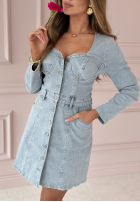 din denim Rochie mini Never Get Enough albastru deschis