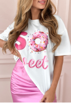 Tricou z nadrukiem So Sweet ecru