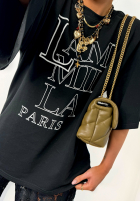 Tricou z nadrukiem La Milla Paris negru