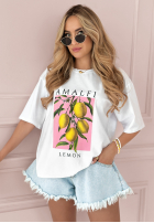 Tricou z nadrukiem Amalfi Lemon Alb