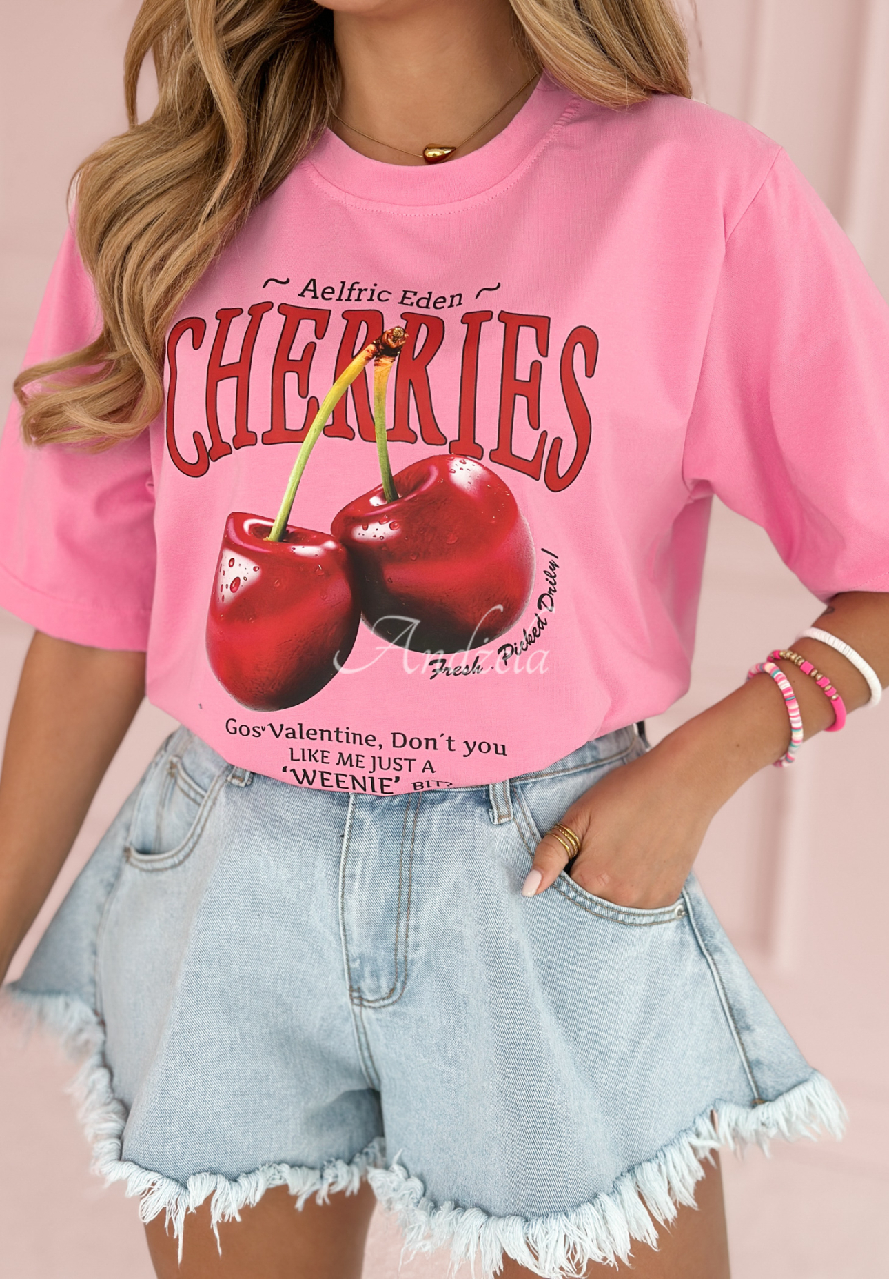 Tricou cu imprimeu Fresh Cherries