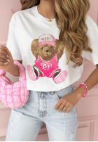 Tricou z misiem NYC Bear Alb