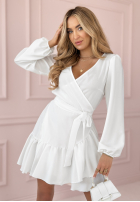 Kopertowa Rochie z falbankami Uptown Girl ecru