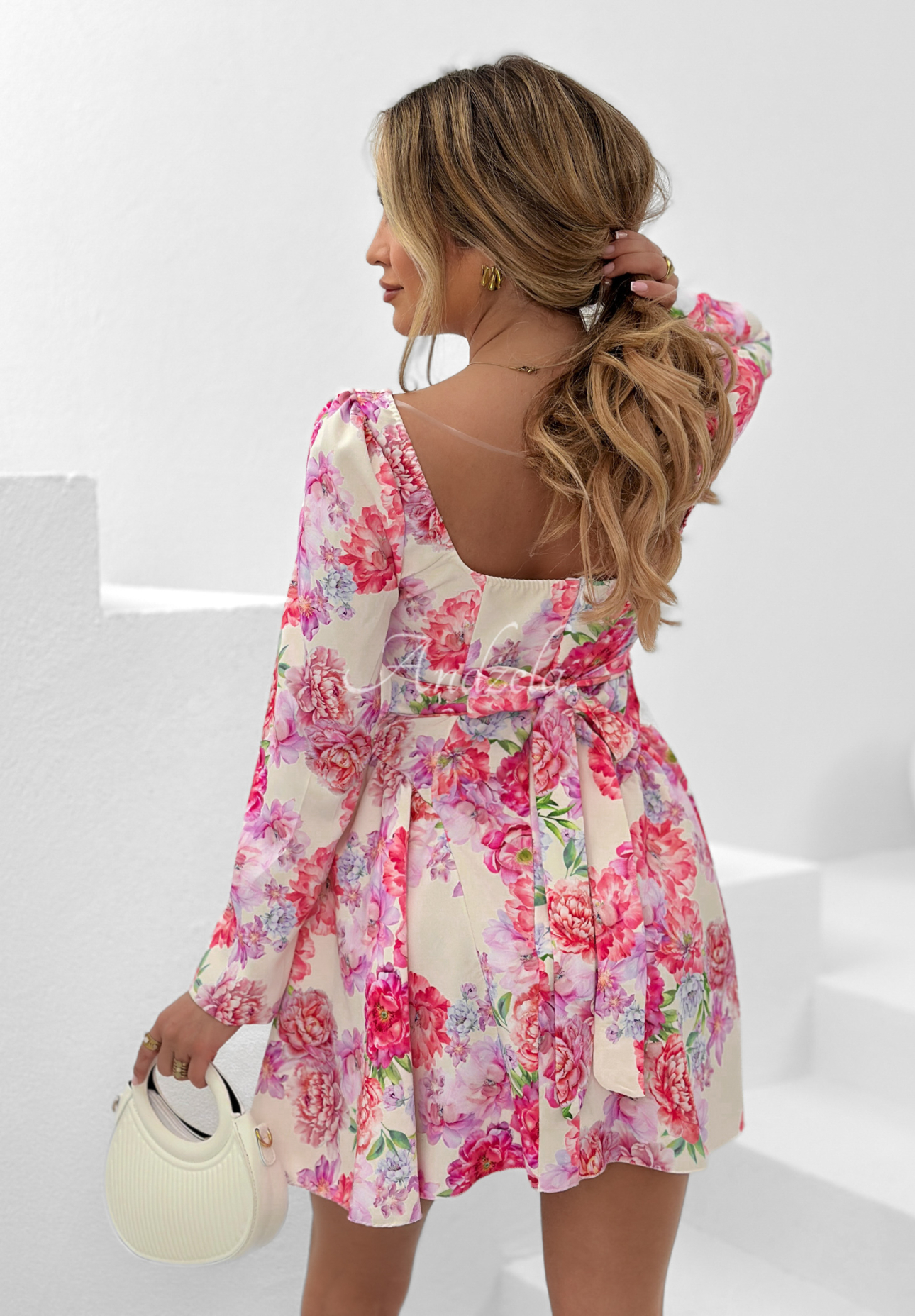 Rochie mini cu decolteu Fresh Flowers cu imprimeu floral