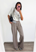 din material textil Pantaloni wide leg La Milla Exclusive bej