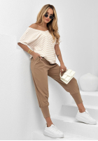 din material textil Pantaloni masełko Celebrian camel