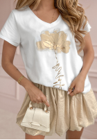 Tricou z nadrukiem Spring Feelings Alb