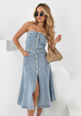 Rochie midi din denim Dear Jenny