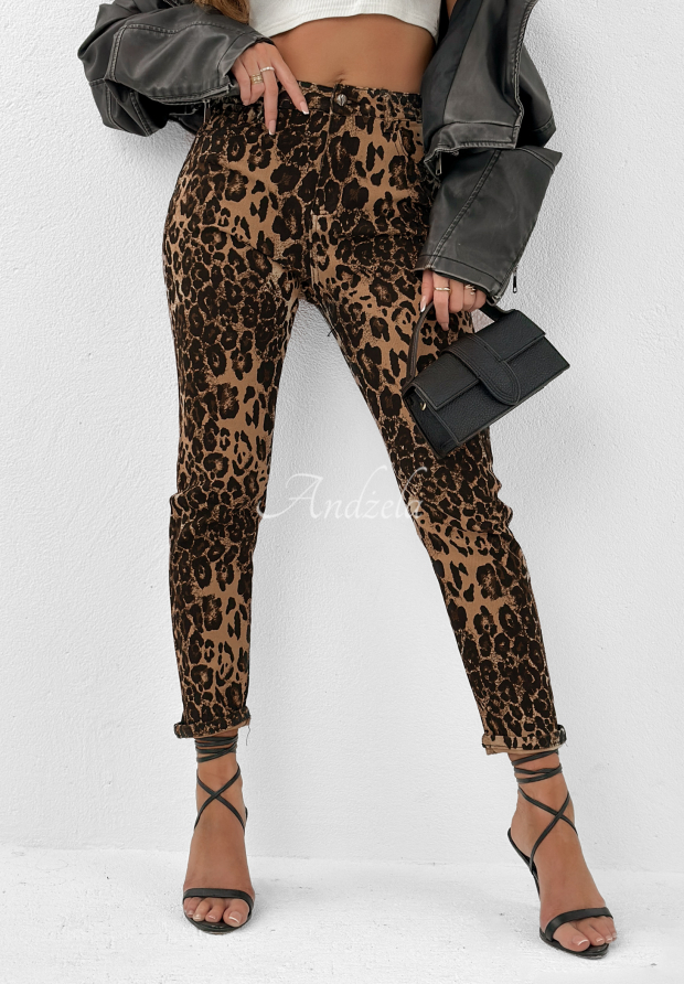 Blugi cu imprimeu leopard Wild At Mind