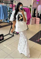 Tricou z nadrukiem La Milla The Girl Boss albă