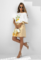 Tricou z nadrukiem Lemon Taste albă