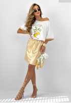 Tricou z nadrukiem Lemon Taste albă