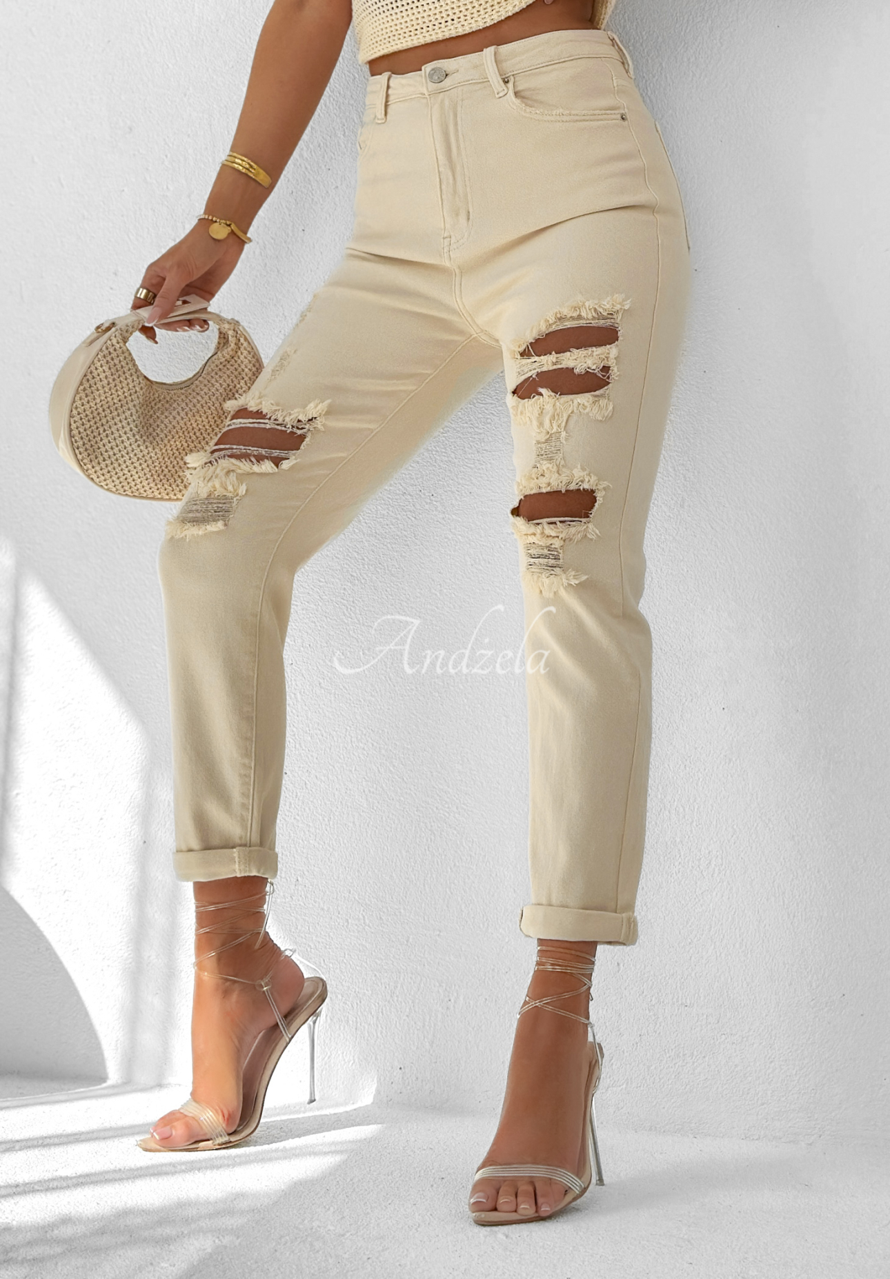 Blugi cu abraziuni Miss Ripps