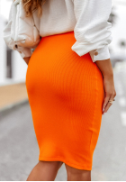 Prążkowana Fustă Slim Skirt portocalie
