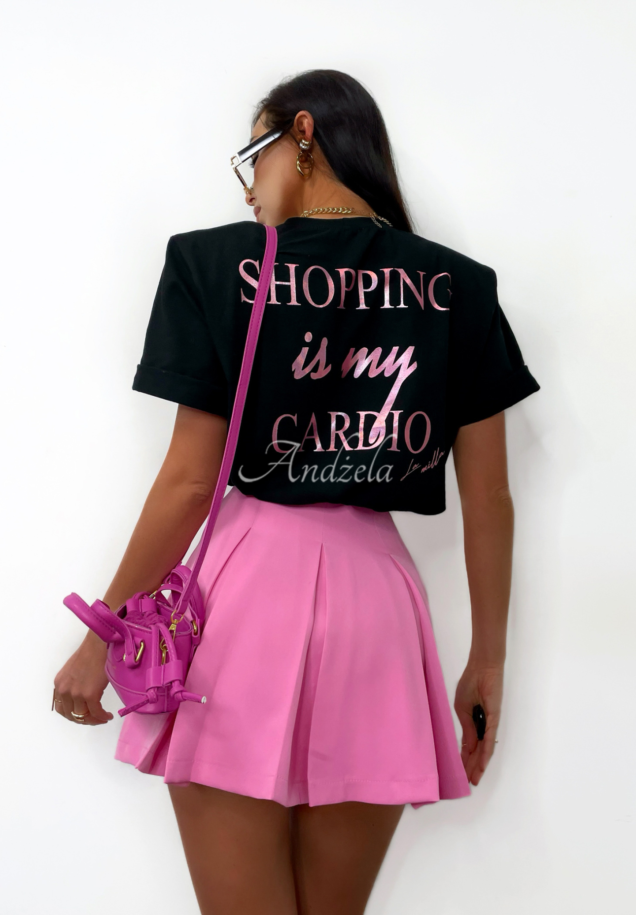 Fustă-pantalon mini La Milla Casa De Moda model plisat