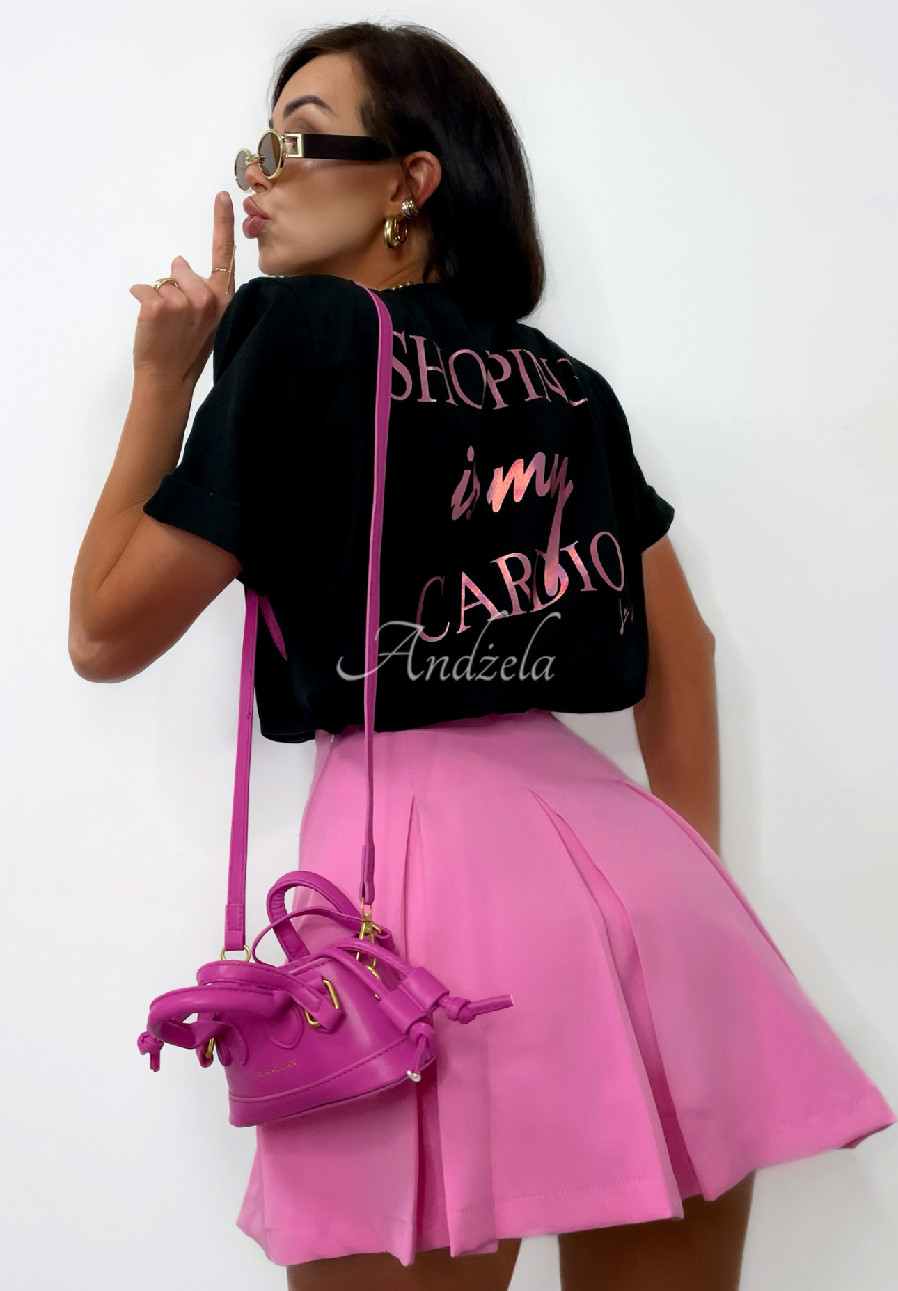 Fustă-pantalon mini La Milla Casa De Moda model plisat