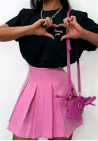 Plisowane spódnico-spodenki mini La Milla Casa De Moda ciemnoróżowe