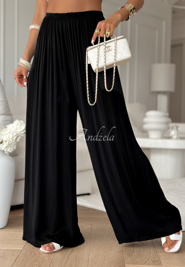 Pantaloni wide leg din viscoză Letter To Summer