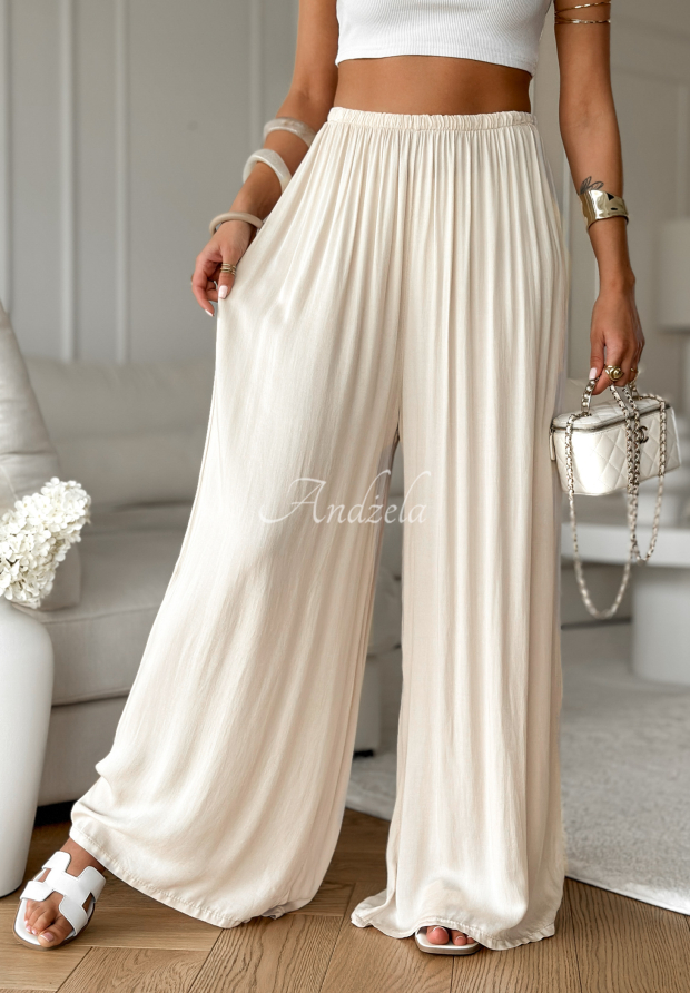 Pantaloni wide leg din viscoză Letter To Summer