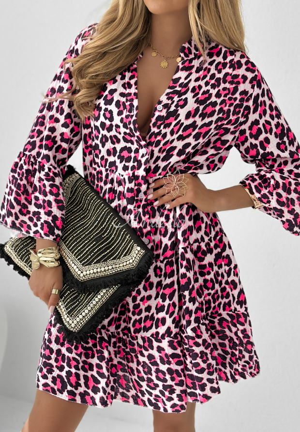 Rochie cu imprimeu leopard The Highlight - Magazin online Andzela
