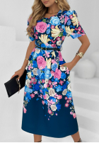 Kwiecista Rochie z paskiem Remember Darling bluemarin