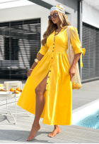 Rochie maxi Watching The Sunrise bananowa