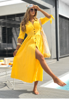Rochie maxi Watching The Sunrise bananowa