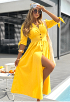 Rochie maxi Watching The Sunrise bananowa